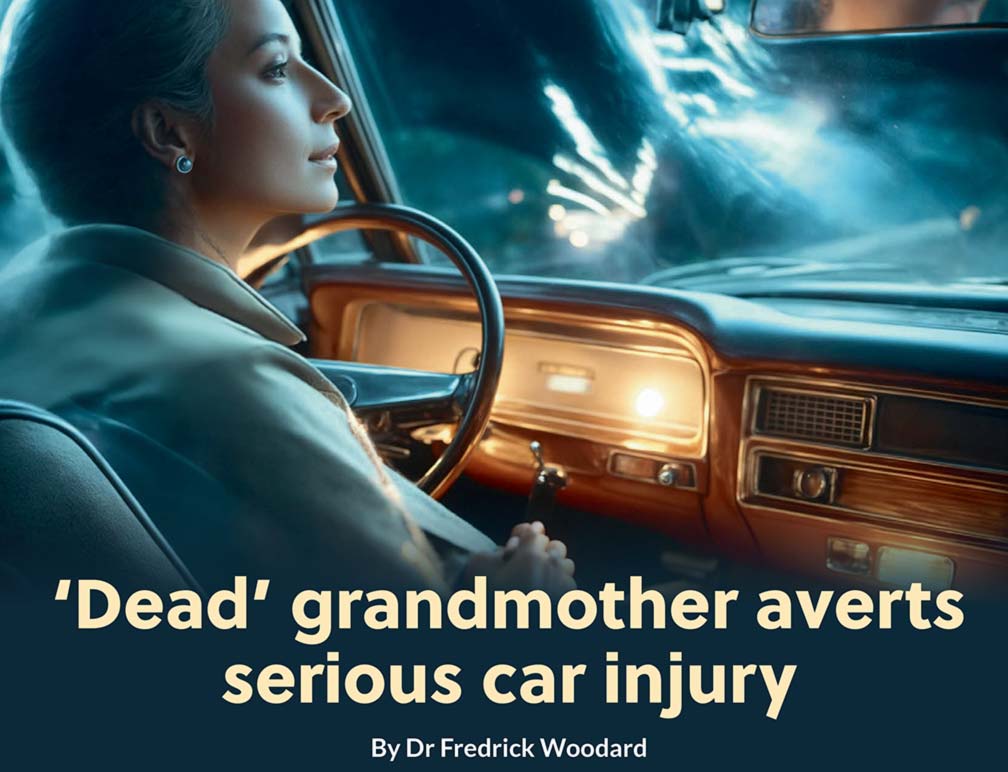‘Dead’ grandmother averts serious car injury